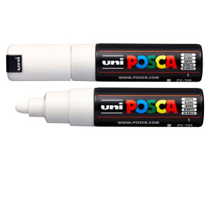 MARCATORE UNI POSCA PC7M P.LARGE 4,5-5,5MM BIANCO UNI MITSUBISHI COD. M PC7M BI