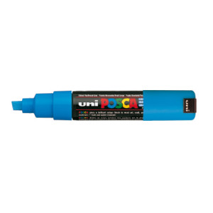 MARCATORE UNI POSCA PC8K P.SCALPELLO 8MM AZZURRO UNI MITSUBISHI COD. M PC8K AZ