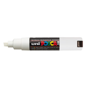 MARCATORE UNI POSCA PC8K P.SCALPELLO 8MM BIANCO UNI MITSUBISHI COD. M PC8K BI