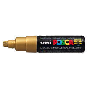 MARCATORE UNI POSCA PC8K P.SCALPELLO 8MM ORO UNI MITSUBISHI COD. M PC8K ORO