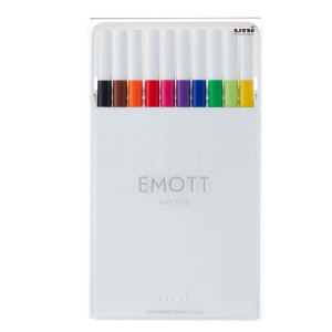 ASTUCCIO 10 FINELINER EMOTT TRATTO 0.4MM COLORI ASS. STANDARD UNI MITSUBISHI COD. M PEM-SY 10C 1