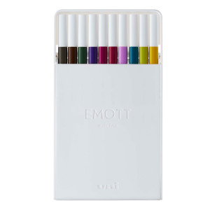 ASTUCCIO 10 FINELINER EMOTT TRATTO 0.4MM COL. ASS. CALMTONE DARK UNI MITSUBISHI COD. M PEM-SY 10C 3