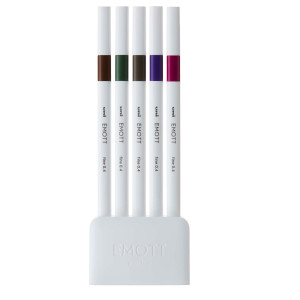 ASTUCCIO 5 FINELINER EMOTT TRATTO 0.4MM COLORI ASS. VINTAGE UNI MITSUBISHI COD. M PEM-SY 5C 3