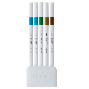 ASTUCCIO 5 FINELINER EMOTT TRATTO 0.4MM COLORI ASS. ISLAND UNI MITSUBISHI COD. M PEM-SY 5C 4