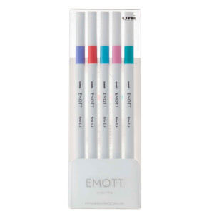 ASTUCCIO 5 FINELINER EMOTT TRATTO 0.4MM COLORI ASS. CANDY POP UNI MITSUBISHI COD. M PEM-SY 5C 5