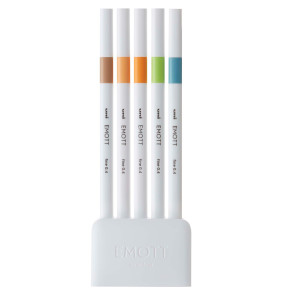 ASTUCCIO 5 FINELINER EMOTT TRATTO 0.4MM COLORI ASS. NATURE UNI MITSUBISHI COD. M PEM-SY 5C 6