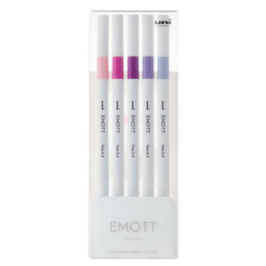 ASTUCCIO 5 FINELINER EMOTT TRATTO 0.4MM COLORI ASS. FLORAL UNI MITSUBISHI COD. M PEM-SY 5C 7