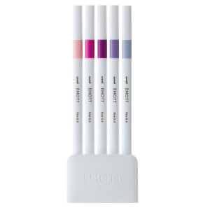 ASTUCCIO 5 FINELINER EMOTT TRATTO 0.4MM COLORI ASS. FLORAL UNI MITSUBISHI COD. M PEM-SY 5C 7