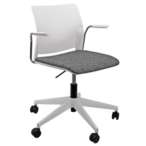 SEDUTA HOME/OFFICE ALPHA APGBBRT BIANCO/GRIGIO CON BRACCIOLI INCLUSI COD. APGBBRT/BI/XT