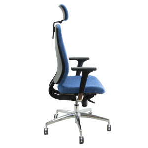 POLTRONA SEMIDIREZIONALE ABSOLUTE ASAPG BLU C/ BRACCIOLI REGOLABILI+POGGIATESTA COD. ASAPG/BR3D/LB
