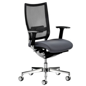 POLTRONA SEMIDIREZIONALE ELITE CONCEPT COT NERO CON BRACCIOLI REGOLABILI COD. COT/BRWN/KN