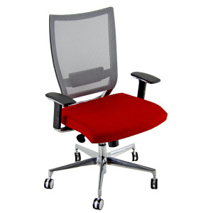 POLTRONA SEMIDIREZIONALE ELITE CONCEPT COTXL ROSSO/GRIGIO C/BRACC REGOLABILI COD. COTXL/BRWN/IR