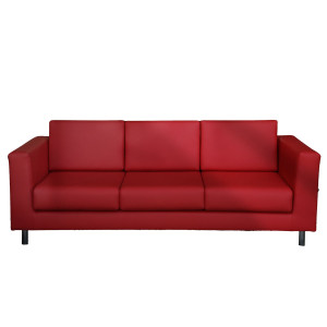 DIVANO ERICA EK3 3 POSTI ROSSO CON BRACCIOLI INCLUSI COD. EK3/KR