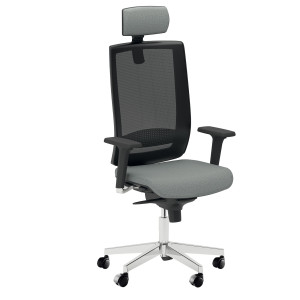 POLTRONA SEMIDIREZIONALE KIND KIPGN GRIGIO CHIARO C/ BRACC. REGOLABILI+POGGIATE COD. KIPGN/BR3D/LI