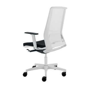 POLTRONA SEMIDIREZIONALE LIGHT LLB NERO/BIANCO CON BRACCIOLI REGOLABILI COD. LLB/BR/HN
