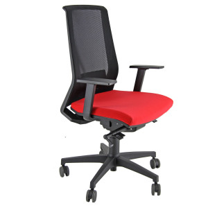 POLTRONA SEMIDIREZIONALE LIGHT LLN ROSSO CON BRACCIOLI REGOLABILI COD. LLN/BRF/OR
