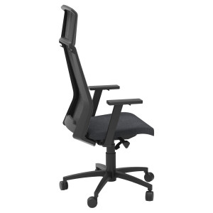 POLTRONA SEMIDIREZIONALE LIGHT PRO LLNPRO NERO CON BRACCIOLI REGOLABILI COD. LLNPRO/BRL/HN