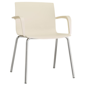 SEDUTA ATTESA MELISSA MEC BIANCO PERLA CON BRACCIOLI INCLUSI COD. MEC/BI