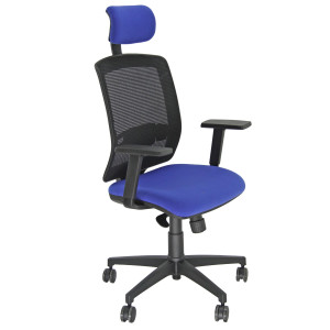 POLTRONA SEMIDIREZIONALE MOLLY MLAPG BLU C/ BRACC. REGOLABILI E POGGIATESTA COD. MLAPG/BRF/SB