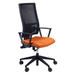 POLTRONA OPERATIVA NEREIDE ARANCIO C/BRACC. TESSUTO ECO TRATT. IGNIFUGO COD. NDAE/BRP/IA