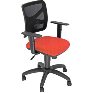 SEDUTA OPERATIVA PENTAGON Y10 PNBE ROSSO/NERO CON BRACCIOLI REGOLABILI COD. PNBE/BRF/ER