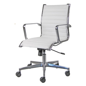 POLTRONA DIREZIONALE POLLUX NEW PND PELLE BIANCO BRACCIOLI INCLUSI COD. PND/PQ
