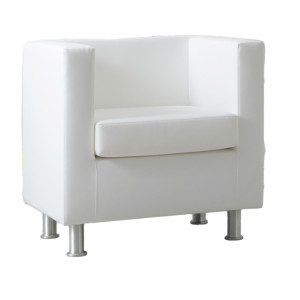 POLTRONA IN SIMILPELLE PRAGMA BIANCO COD. PR1/KQ