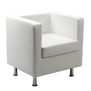 POLTRONA IN SIMILPELLE PRAGMA BIANCO COD. PR1/KQ