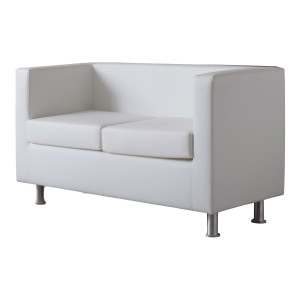 DIVANO 2 POSTI IN SIMILPELLE PRAGMA BIANCO COD. PR2/KQ
