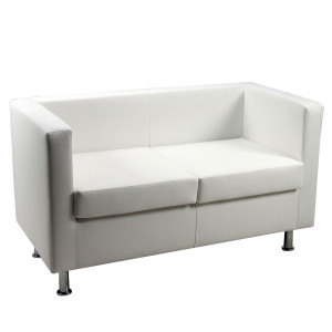 DIVANO 2 POSTI IN SIMILPELLE PRAGMA BIANCO COD. PR2/KQ