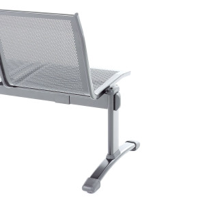PANCA ATTESA PLEXUS PS2PT 2 POSTI GRIGIO CON TAVOLO S/BRACCIOLI COD. PS2PT