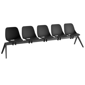PANCA ATTESA QUICK QK5P 5 POSTI NERO SENZA BRACCIOLI COD. QK5P/NE