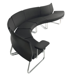 MODULO DRITTO DIVANO SLASTIC IN SIMILPELLE NERO UNISIT COD. SLB/KN