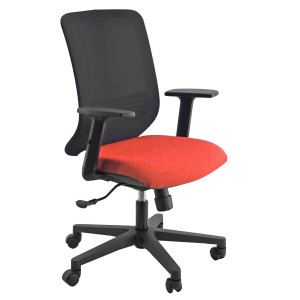 POLTRONA SEMIDIREZIONALE VERTIGO VRA ROSSO/NERO CON BRACCIOLI REGOLABILI COD. VRA/BR2D/ER