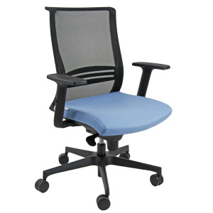POLTRONA SEMIDIREZIONALE ELITE WING WIBST CELESTE CON BRACCIOLI REGOLABILI COD. WIBST/BR2D/SCB