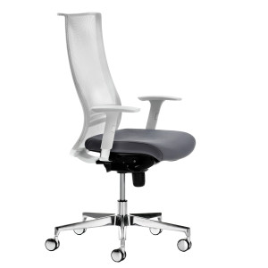 POLTRONA SEMIDIREZIONALE ELITE WING WIEB GRIGIO/BIANCO CON BRACCIOLI REGOLABILI COD. WIEB/BRWB/HI
