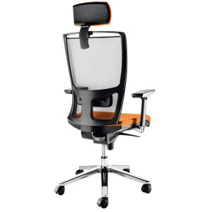 POLTRONA SEMIDIREZIONALE ZOE ZOEPG ARANCIO/GRIGIO BRACC.REGOLABILI+POGGIATESTA COD. ZOEPG/BR3D/EA
