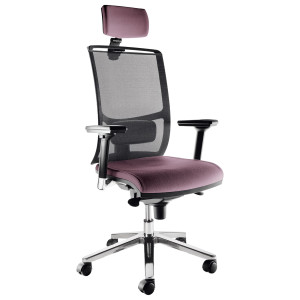 POLTRONA SEMIDIREZIONALE ZOE ZOEPG PRUGNA C/BRACCIOLI REGOLABILI E POGGIATESTA COD. ZOEPG/BR3D/LP