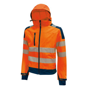 GIACCA SOFTSHELL ALTA VISIBILITA' MIKY ARANCIO FLUO TAGLIA L U-POWER COD. HL169OF-L