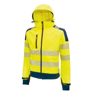 GIACCA SOFTSHELL ALTA VISIBILITA' MIKY GIALLO FLUO TAGLIA XL U-POWER COD. HL169YF-XL