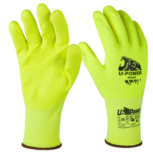 GUANTI DI PROTEZIONE ICON TAGLIA 10 GIALLO FLUO C/POLSINO NERO U-POWER COD. UG00002-10