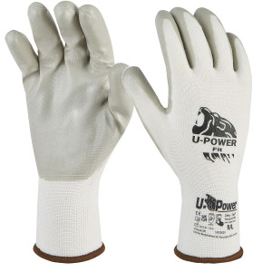 GUANTI DI PROTEZIONE FIT TAGLIA 09 BIANCO GRIGIO C/POLSINO MARRONE U-POWER COD. UG00003-09