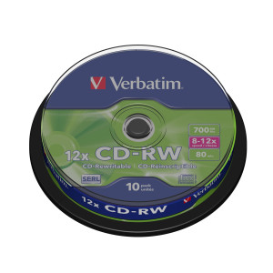 SCATOLA 10 CD-RW DATALIFEPLUS 8X-10X 700MB SERIGRAFATO PACK SPINDLE_RISCRIVIBILE COD. 43480