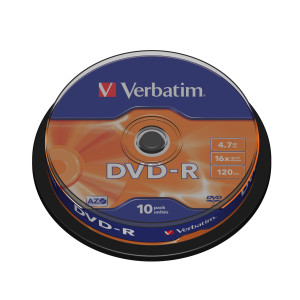 SCATOLA 10 DVD-R SPINDLE 16X 4.7GB 120MIN.SERIGRAFATO COD. 43523