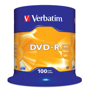 SCATOLA 100 DVD-R SPINDLE 16X 4.7GB SERIGRAFATA COD. 43549