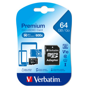 MICRO SD CARD 64GB HC CLASSE 10 FINO A 45MB/S COD. 44084