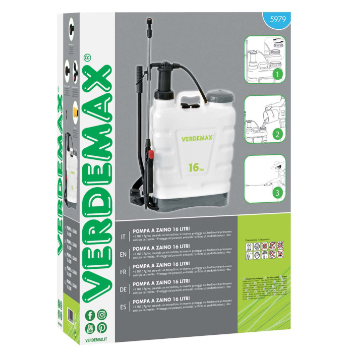 POMPA IRRORATRICE MANUALE 16 L - VERDEMAX 5979 - Agraria Braidese