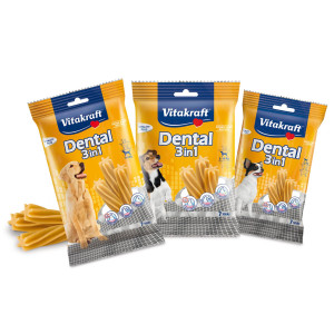 CONFEZIONE DA 7 SNACKS DENTAL 3IN1 - MISURA XS (CANI 5KG) F.TO 70GR COD. 30914