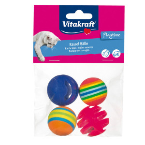 CONFEZIONE DA 4 PALLINE CON SONAGLIO PER GATTI COD. 39906