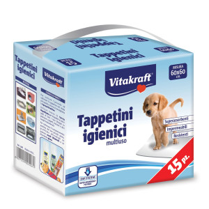 CONFEZIONE DA 15 TAPPETINI IGIENICI MULTIUSO 60X60CM PER CANI GATTI COD. 506